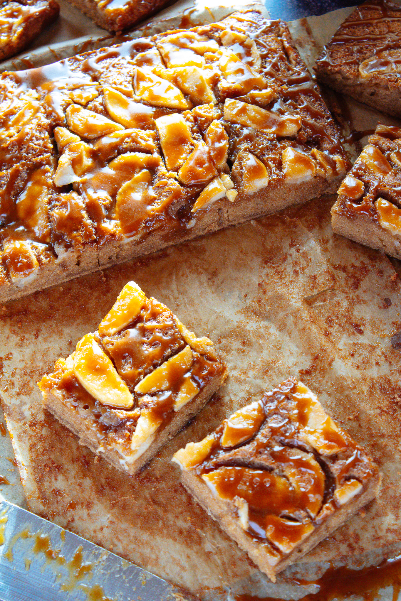 Salted Caramel Apple Sheet Cake